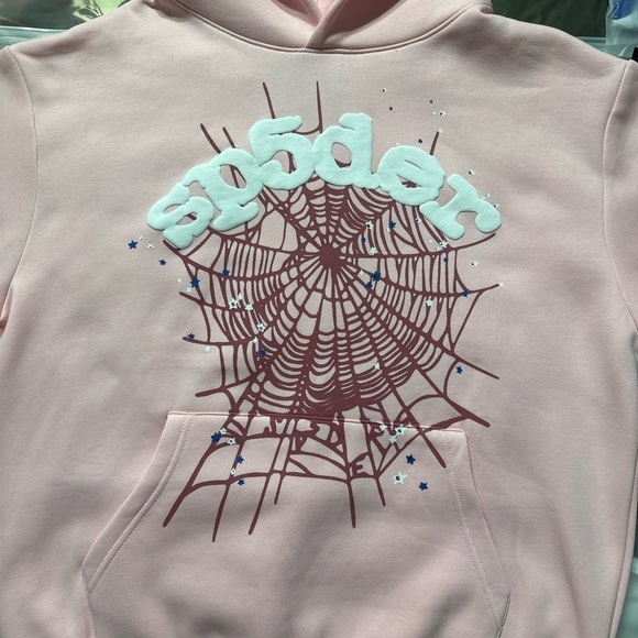 Sp5der Women Pink Graphic Hoodie - Picture 3 of 7